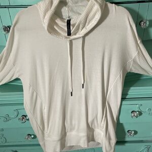 GAIAM Women's Cream Cowl Neck Long Sleeve Top